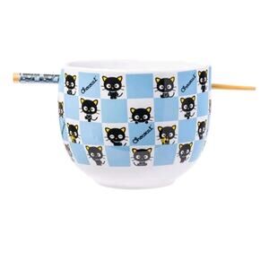Sanrio Chococat Ramen Bowl Chopsticks Kawaii Ceramic Anime Gift 20oz